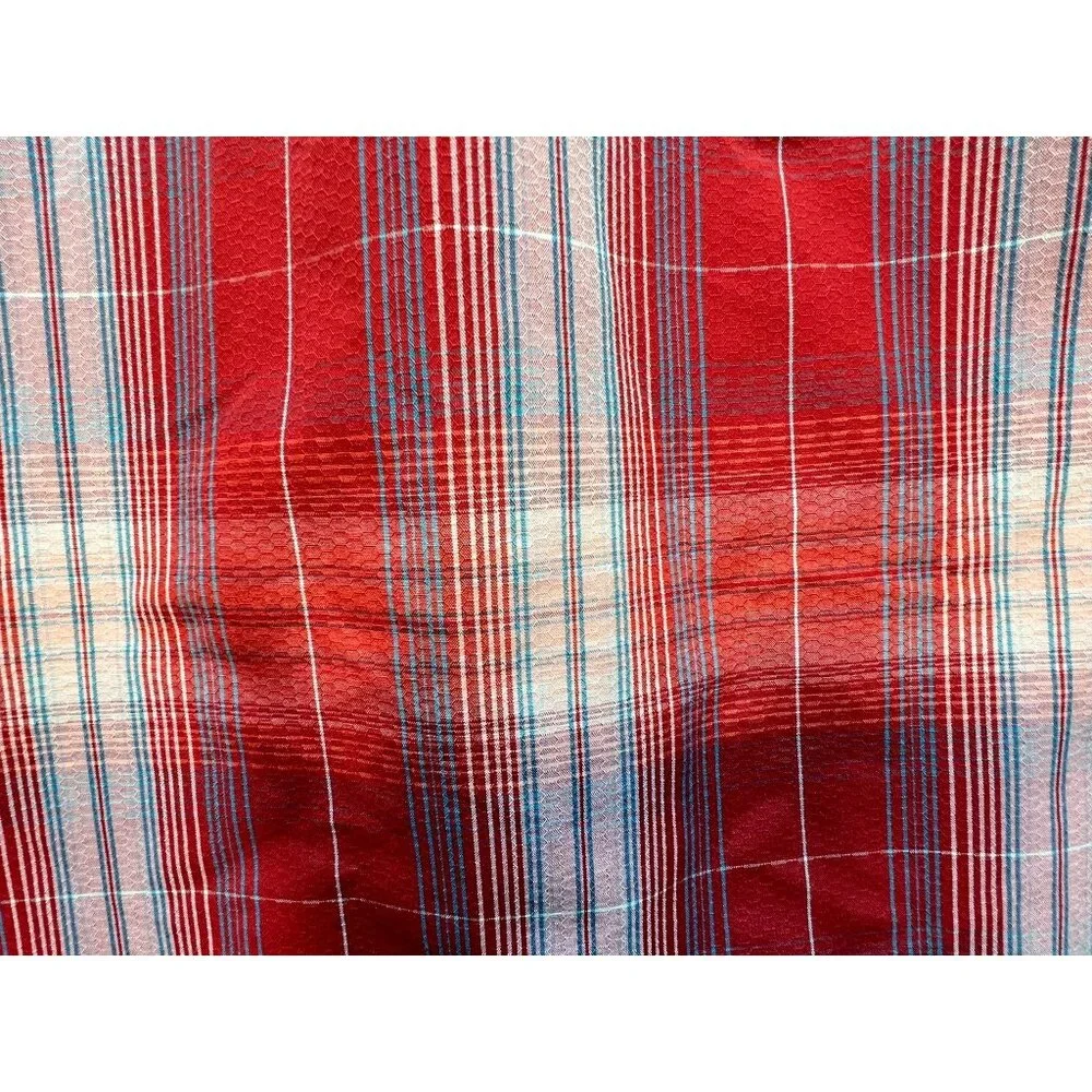 Eddie Bauer Men's Button Up Shirt Short Sleeve Size 2XL Red White Plaid Pockets - Picture 9 of 9